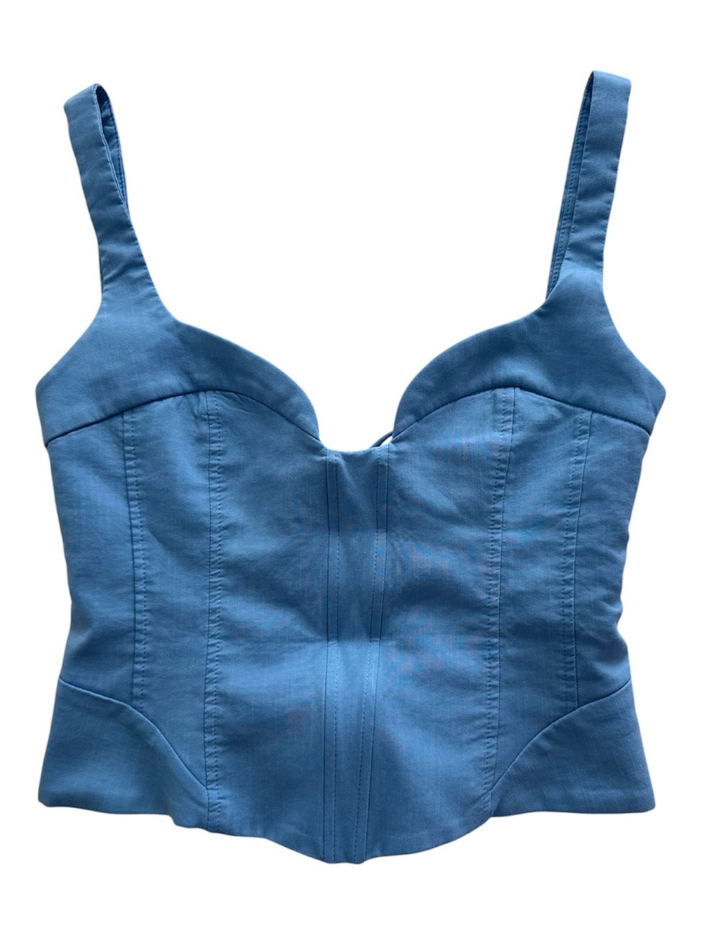 Zara Light Blue Bustier Top with Wide Straps
